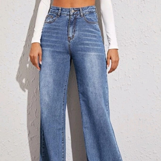 Jeans larges taille haute loose