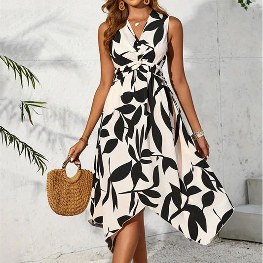Robe Torsadée Feuilles
